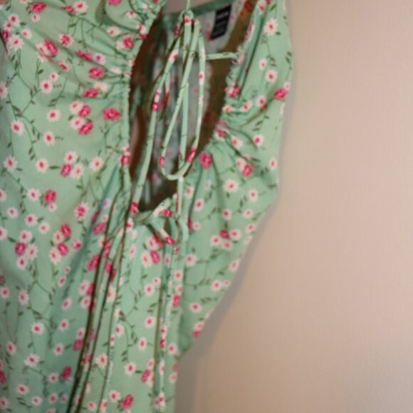 GREEN FLOWER SUMMER DRESS - Picture 6 of 7